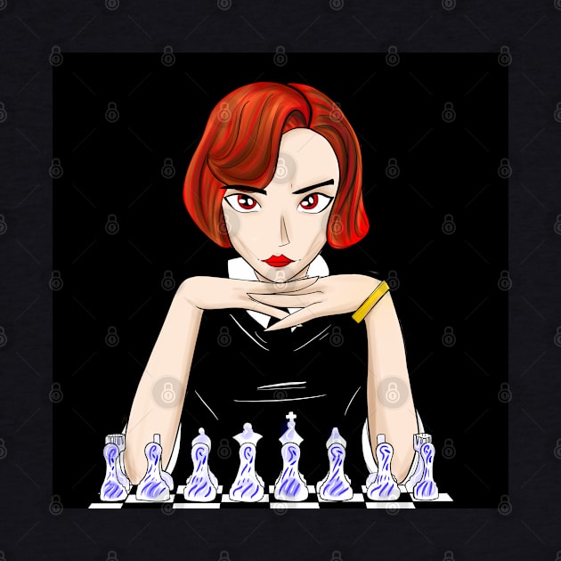 Beth the queen’s gambit in chessmaster Beth harmon in black by jorge_lebeau